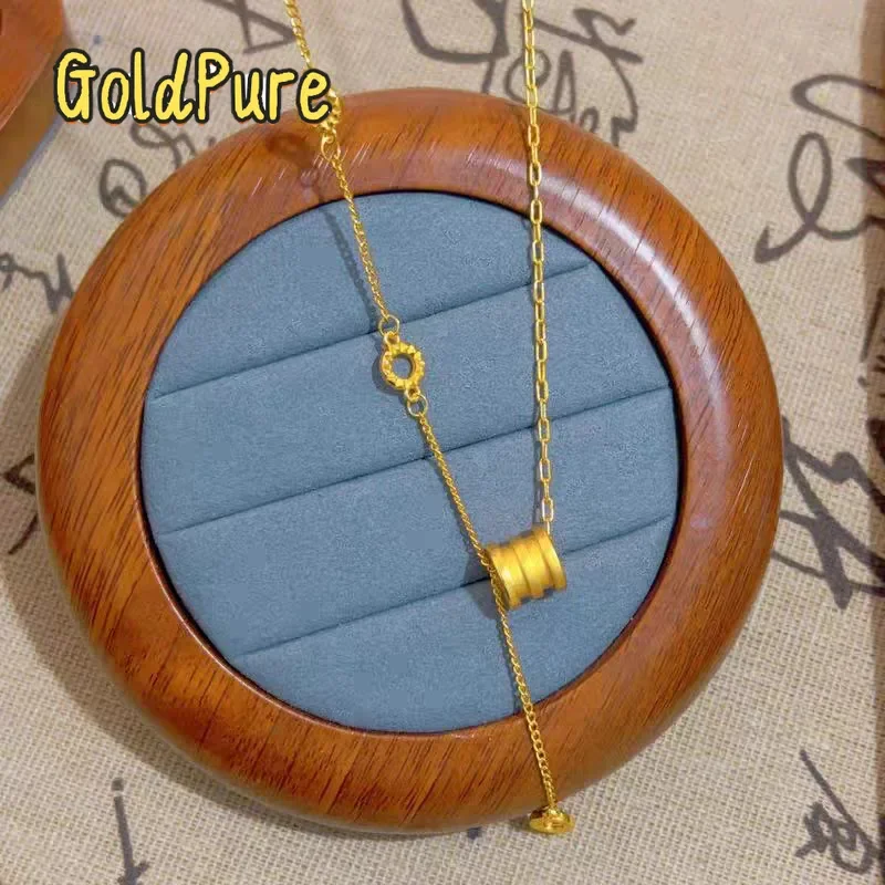 

Goldpure Luxury 24K 9999 Pure Gold real gold Women's small waist necklace clavicle chain