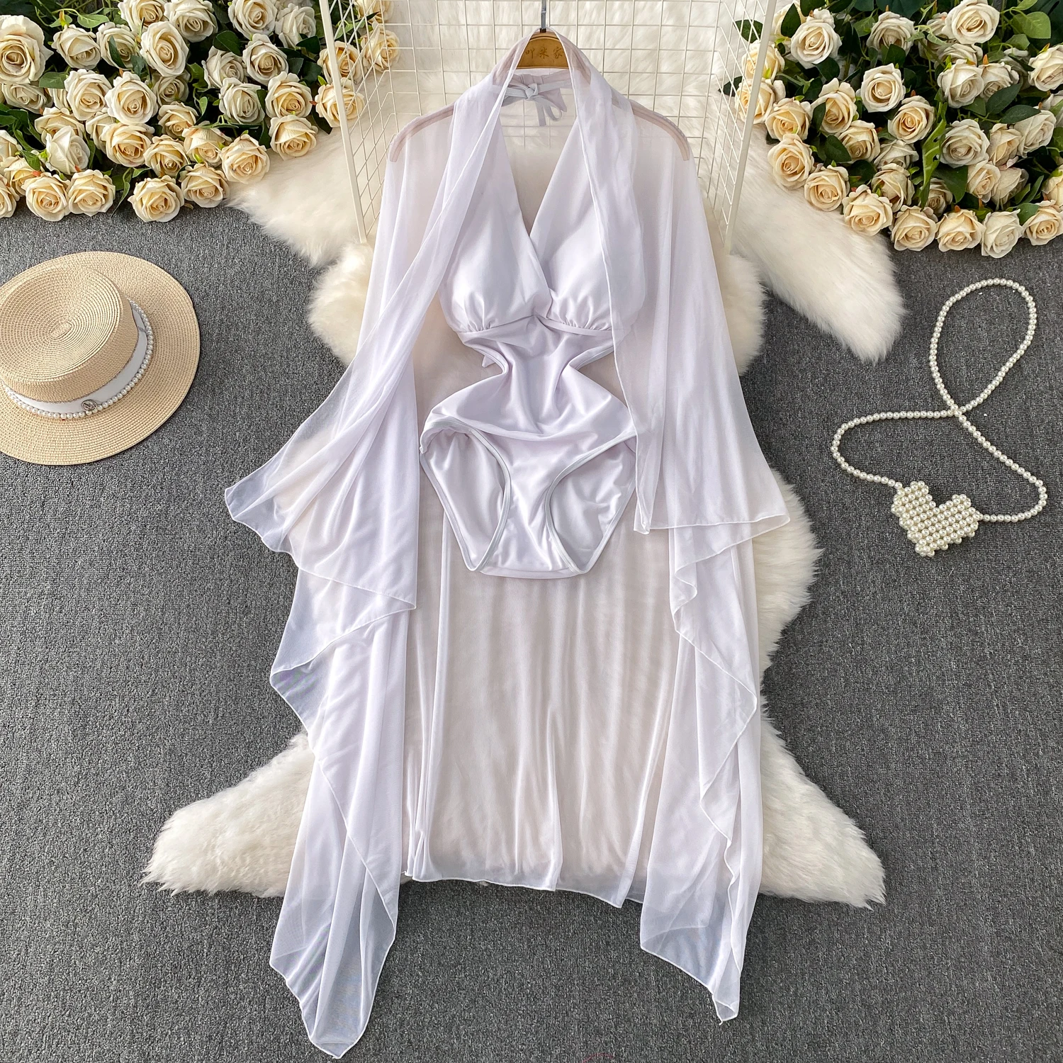 

Женский тропический бассейн, комплект из 2 предметов, женское летнее боди, солнцезащитный кардиган, костюм для пляжа, вечеринки, леди, Hotsweet, купальник