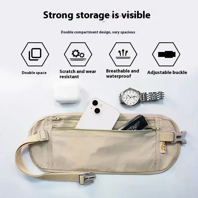 Invisible Travel Waist Packs Pouch For Passport Money Belt Bag Hidden Security Wallet Gift Travel Bag Chest Pack Money Waist Bag