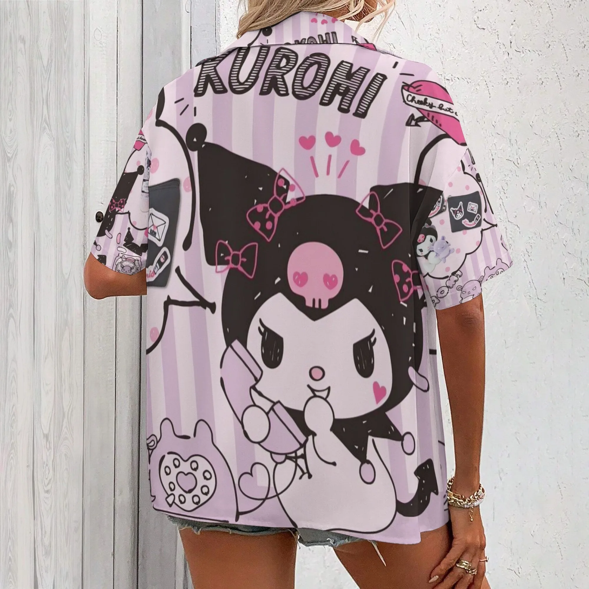 Рубашка Куроми, женская одежда, рубашка Куроми, топ унисекс с длинными рукавами, женский корейский отзыв, одежда для многих девочек, женская футболка