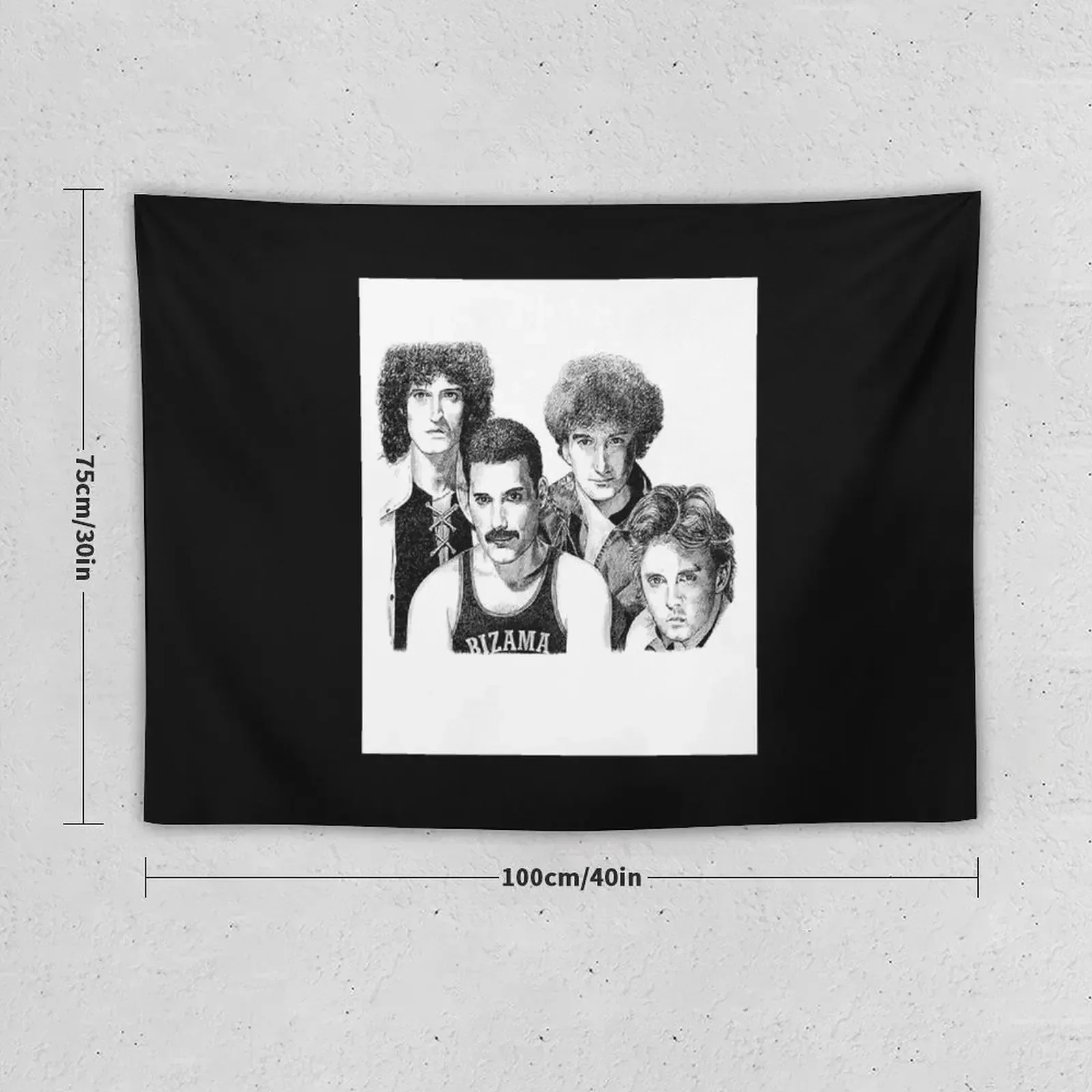 Band T-Shirtwhite queen group T-Shirt_by quardo_ Tapestry Wall Hanging Wall Room Aesthetic Tapestry