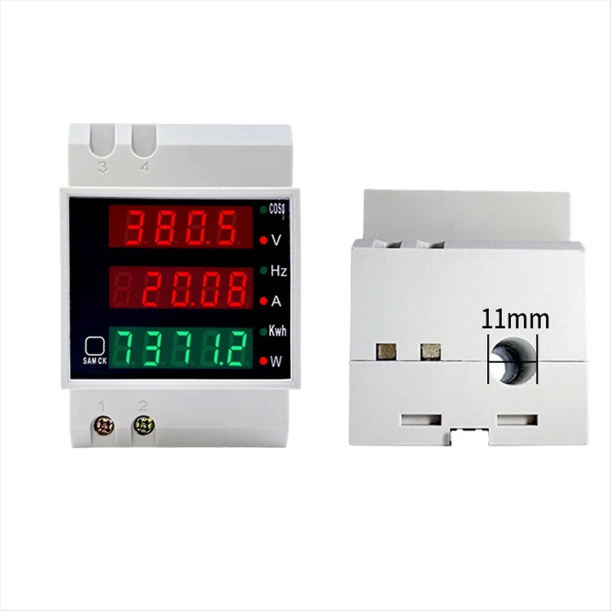 A64I D52-2058 Wattmeter Din Rail Volt Current Meter Power Factor Digital Meter AC80-300V Multi-Function Kwh Hz Meter 0-100A,B
