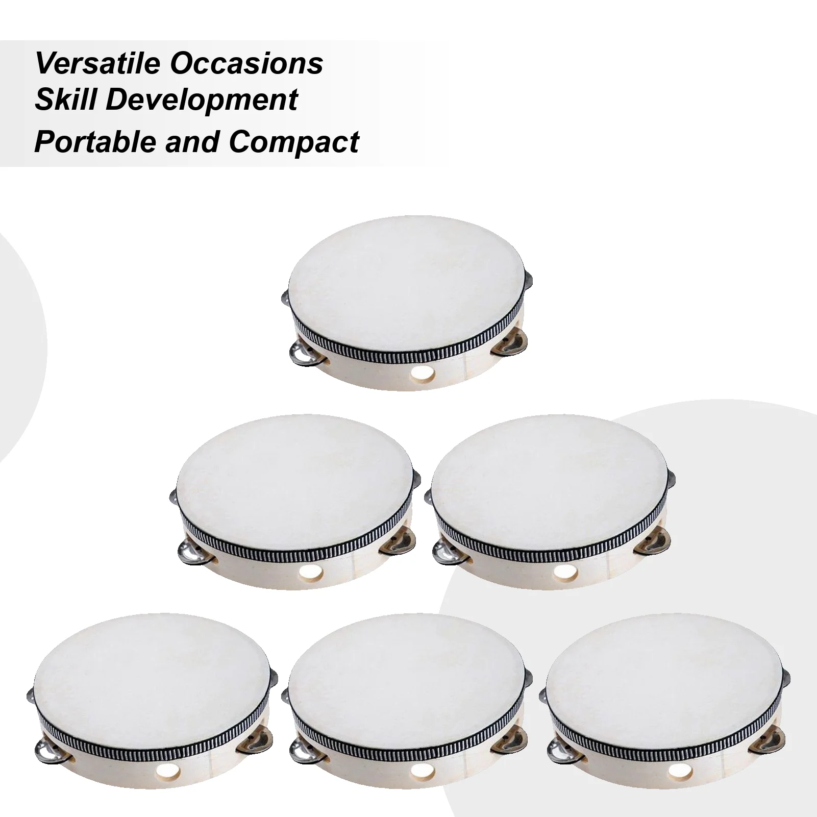 

Small Tambourine 6 Inch Percussion Hand Tambourine 6 Pieces Educational Tool For School Game Yoga Party Meditation Home
