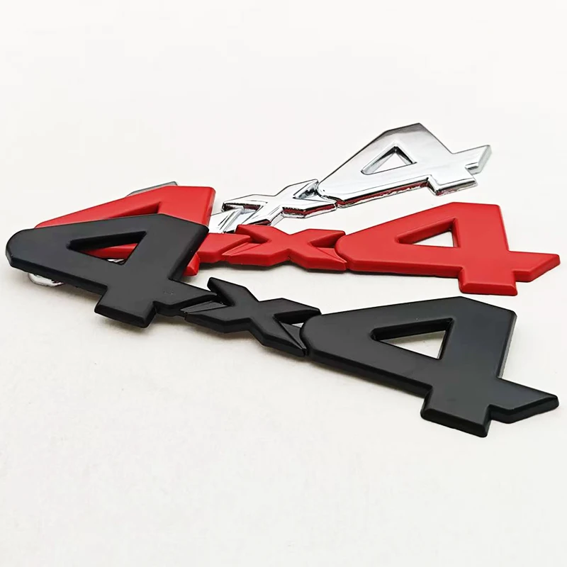 3D Metal Red Chrome Black Logo 4X4 Emblem Letters Decals Car Rear Trunk Badge For Toyota Tundra 4x4 Sticker Adhesive Accessories - view 2