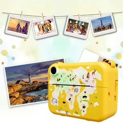 Kids Video Recorder Instant Print Photo with 3 Rolls Print Paper Kids Camera Portable Cute Camera Birthday Gifts for Girls Boys