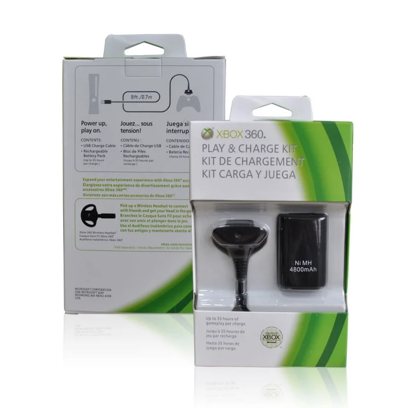 XBX360 4800mAH for Xbx 360 Wireless Handle Two in One Lithium Rechargeable Battery