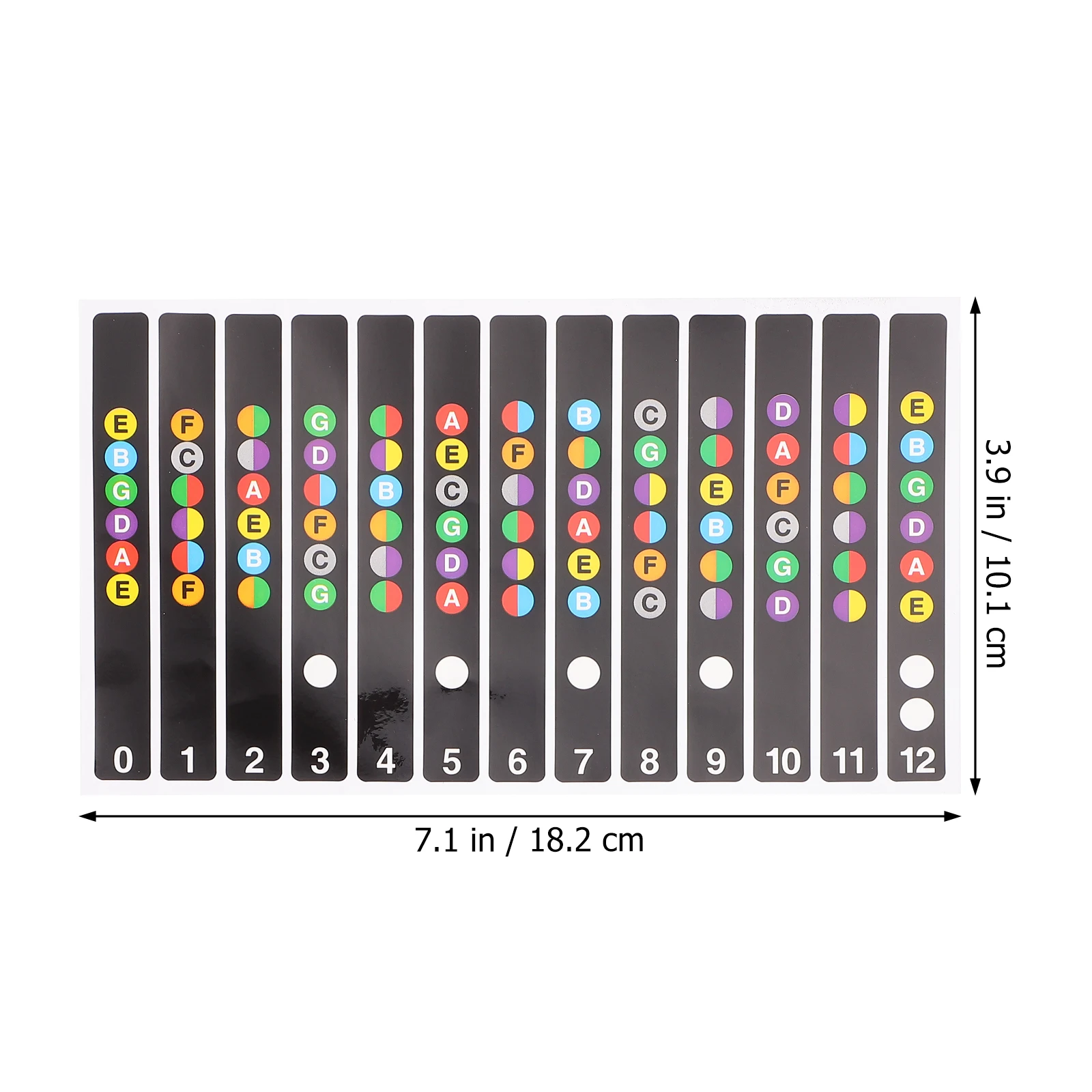 

6 pcs Pvc Guitar Fretboard Stickers Fingerboard Notes Decals For Beginners Scale Trainer Waterproof Easy Remove Fret Guide