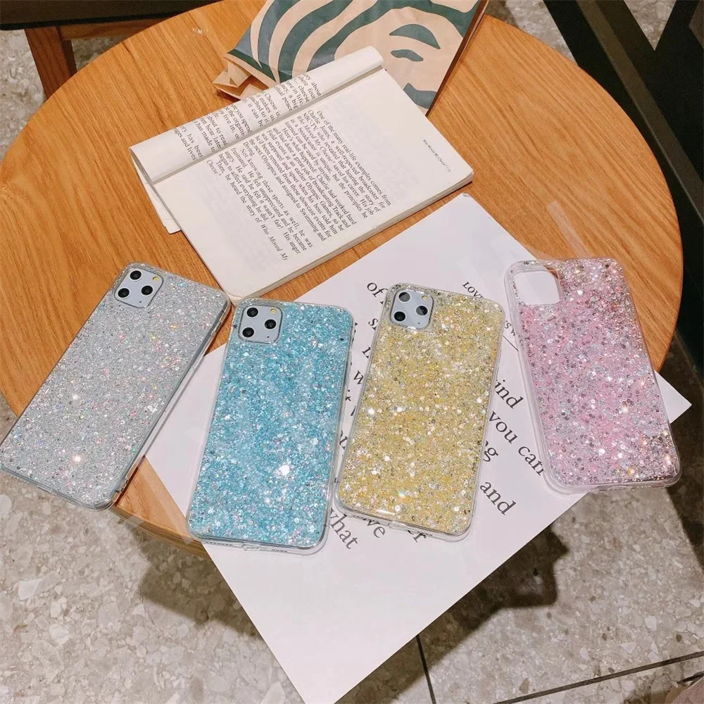 Glitter Luxury Sequin Phone Case For Samsung Galaxy A72 A52 A32 A22 A73 A25 A35 5G A24 A12 A05S A23Shiny Soft Silicone Cover image 3