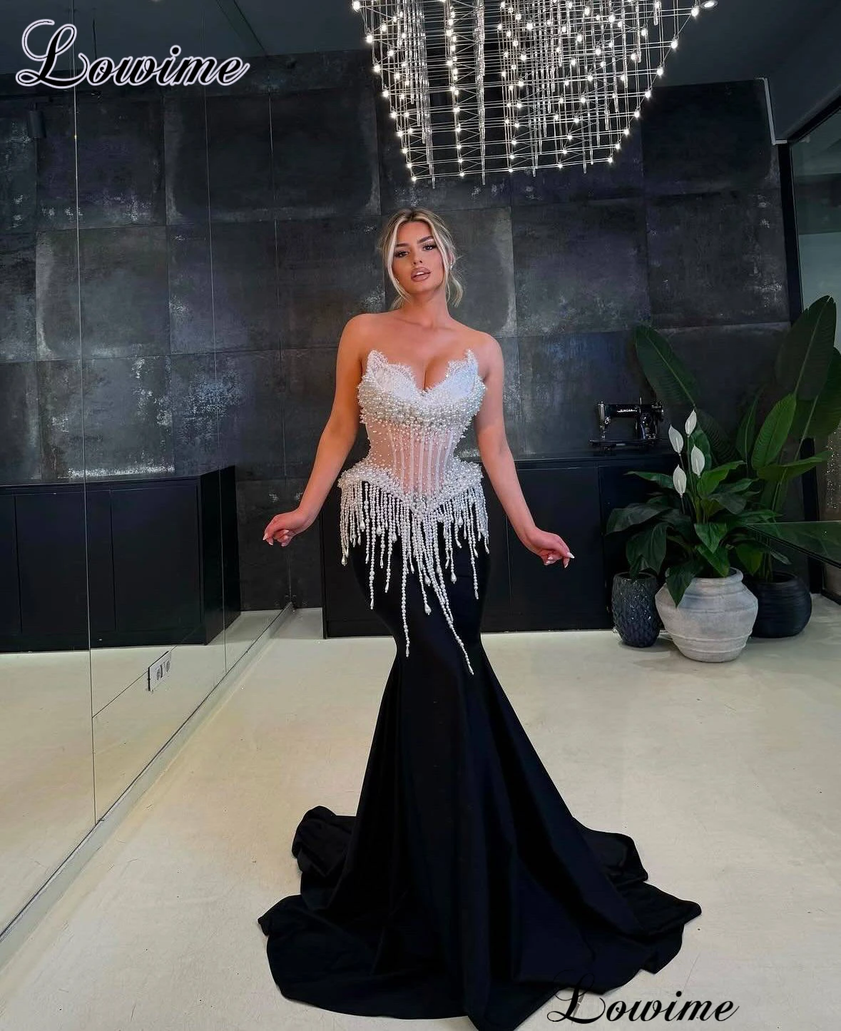 

Новые элегантные вечерние платья с жемчугом Русалка Милая без рукавов Пром платья Коктейльные платья Robes De Soirée по индивидуальному заказу