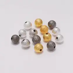 20-100Pcs/lot 4-12mm Round Copper Doreen Spacer Bead Frosted Ball End Seed Beads For DIY Jewelry Making Finding Accessories