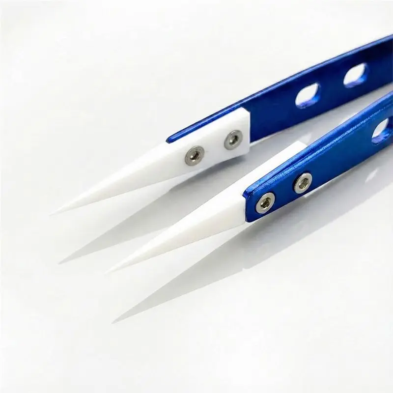 ABBO-For Micro Soldering Precision Tweezers ESD Safe Anti-Static Ultra Sharp Tip For Electronics Repair