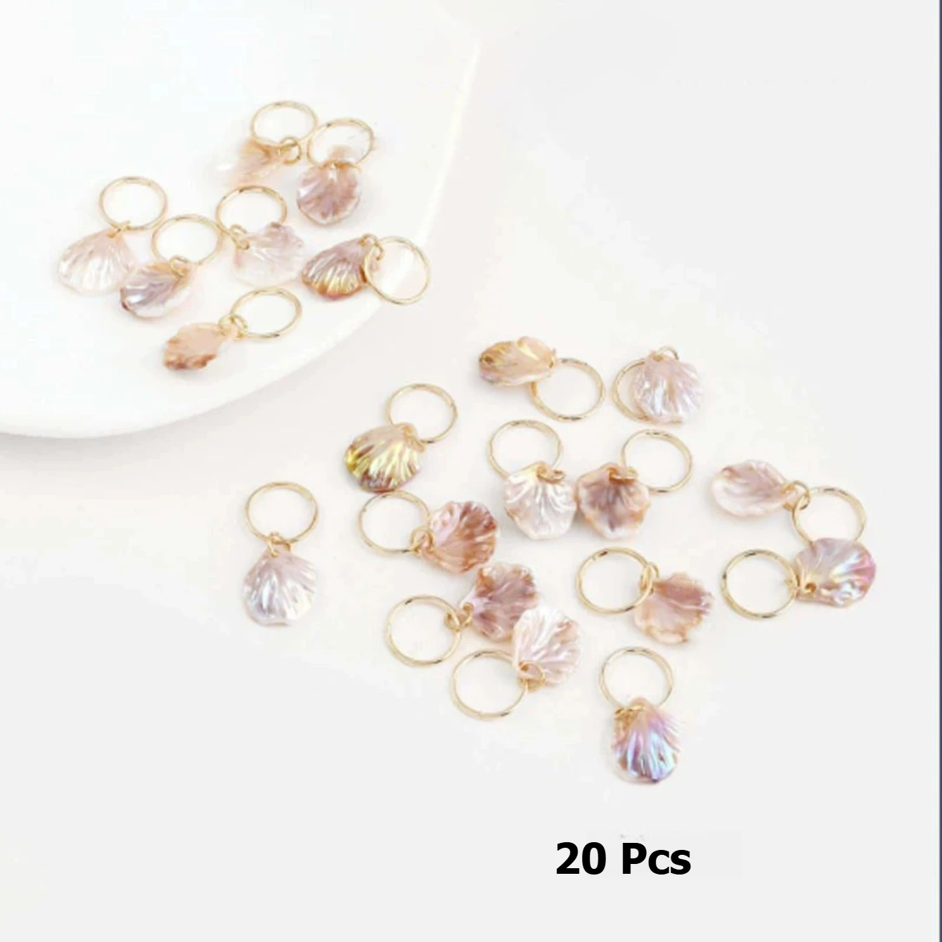 20 قطعة حلقات جديلة الشعر مقاطع الرهبة أقفال الشعر تجديل حورية البحر قذيفة الشعر الدائري المجدل الخرز الأصفاد المعدنية الديكور