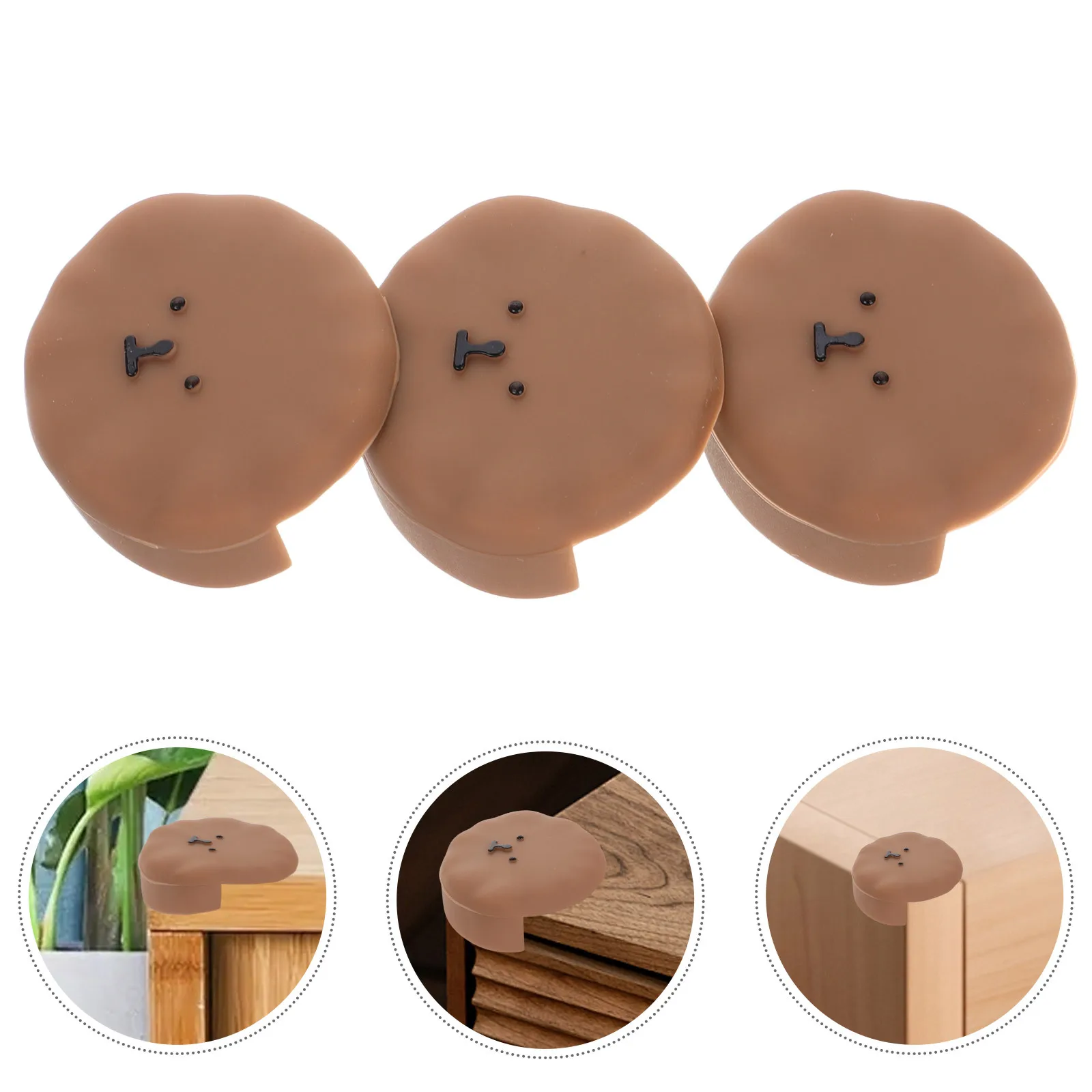 

3Pcs Table Corner Protectors Silicone Babyproof Bumpers Furniture Edge Guards Baby Safe Adhesive Covers Table Corner Protectors