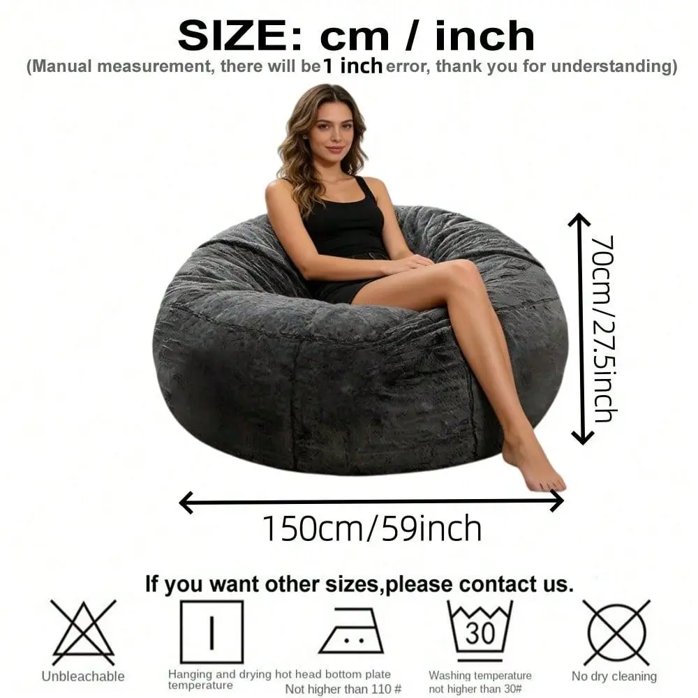 Piece Factory Direct Supply Slouchy Bean Bag Sofa Cover No Filler Single Fabric Couch For Living Room Bedroom Tatami Sofa For A