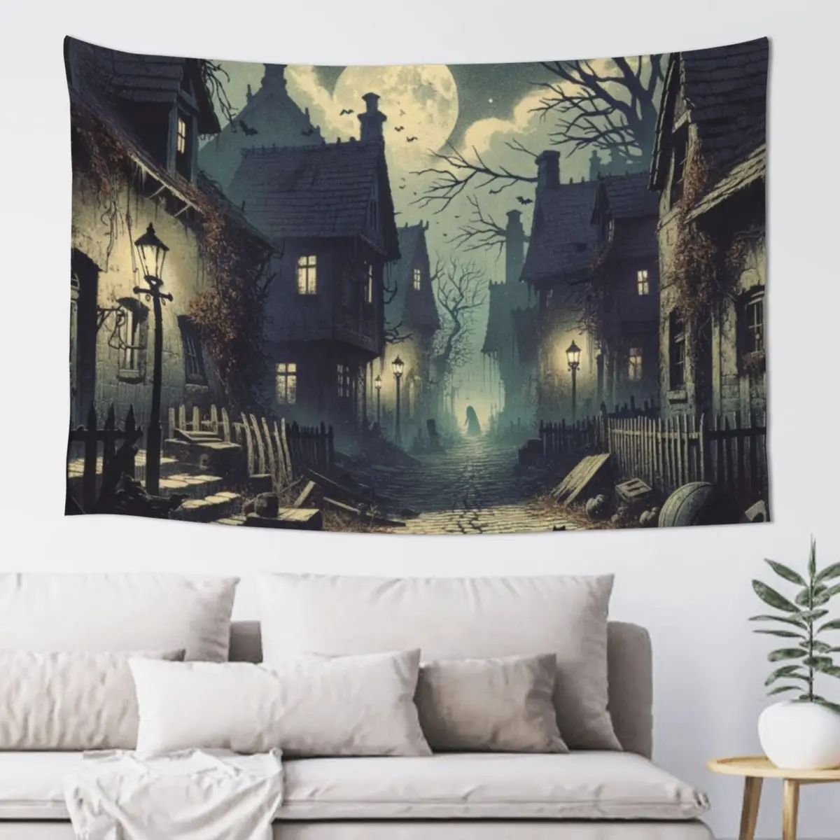 Abandoned Village Retro Art Tapestry Bedroom Deco Aesthetic Room Decor Home Decor Aesthetic Tapestry