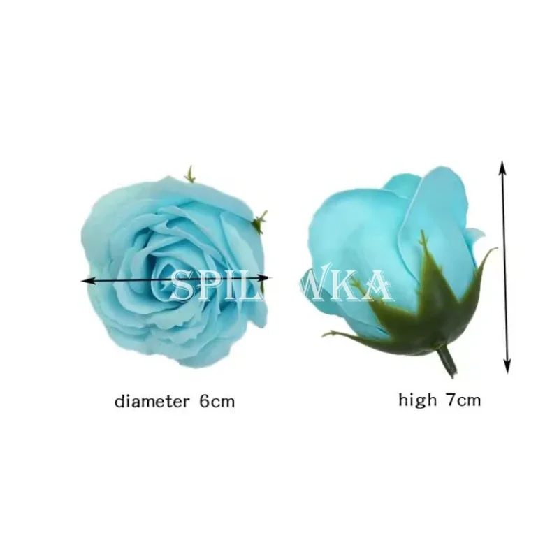 Spilewka 5-Layers Dia6cm Artificial Flower Rose Heads for Wedding Valentine's Day Gift Bouquet Home Party Decoration Floral Art