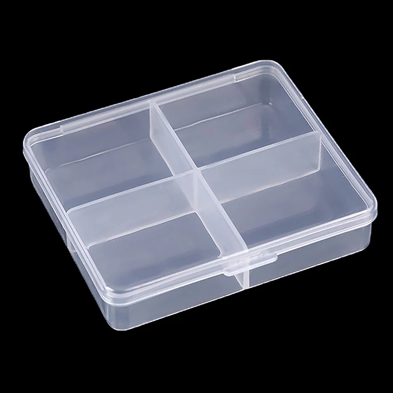 1 قطعة صندوق تخزين بلاستيكي شفاف مربع عناصر صغيرة أشتات منظم حافظة خرز للمجوهرات صندوق حاوية أدوات اكسسوارات