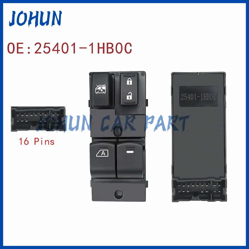 

25401-1HB0C 25401-3BB0C 254011HB0C Car Electric Power Window Switch Button Control Master Switches For Nissan Micra 2010-2018