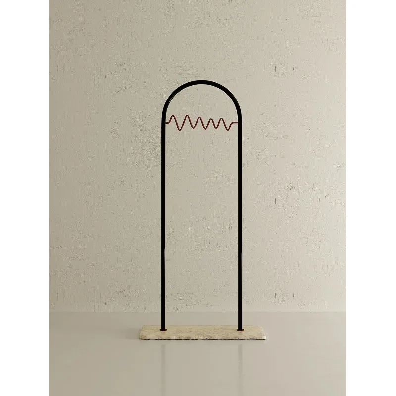 Guji simple fashion designer style coat rack arch wave bedroom floor rack Nordic marble seat