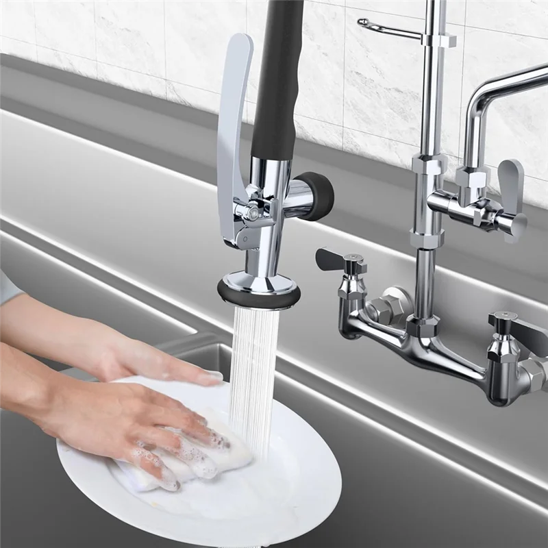 A04G-Brass Sprayer Head For Kitchen Faucet Dish Rinser Universal 1/2" Connection Shower Head With Locking Bracket