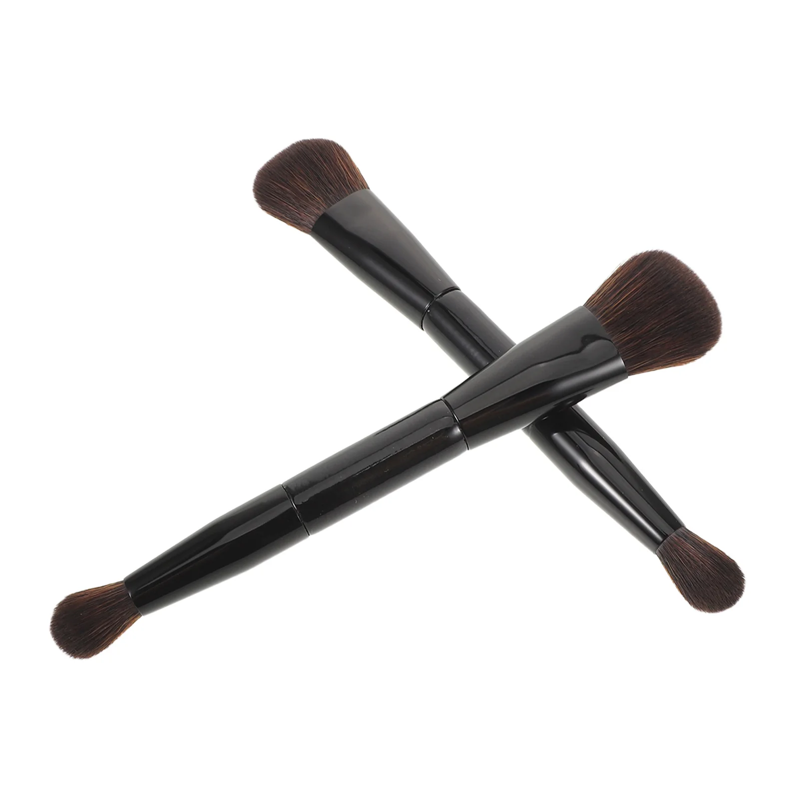 2 pçs pincel de maquiagem de ponta dupla macio dupla face blush contorno pó iluminador aplicador viagem rosto ferramentas