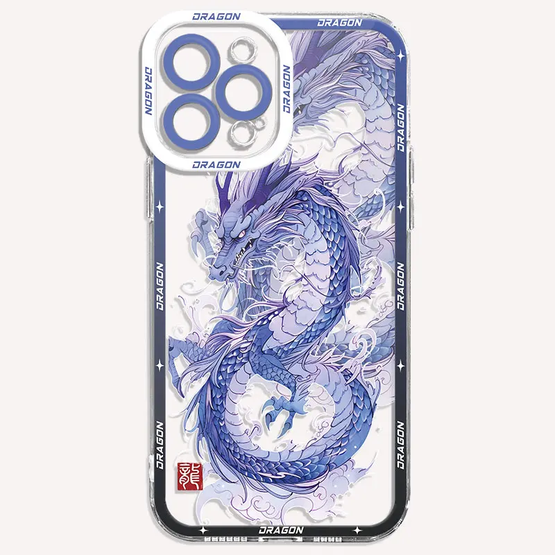Luxury Chinese Dragon Case for Xiaomi Redmi Note 12S 9S 9 10 11 Pro 12 Pro Plus 5G 11S 10S 10 Pro Coque Transparent Soft Cover