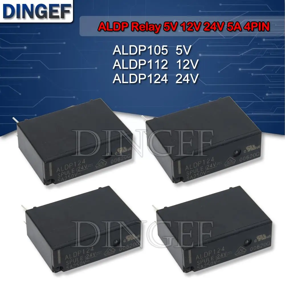 1PCS 5A Relay ALDP105 ALDP112 ALDP124 5V 12V 24V 5A 250V 4PIN a group of normally open ALD112 12V 3A