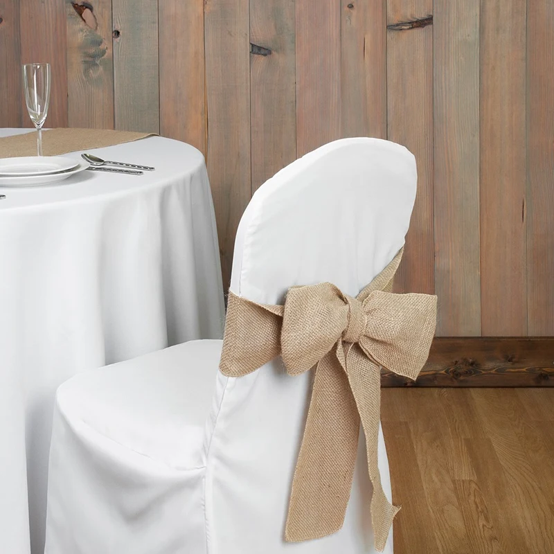 Vintage juta corte classica sedia telai sedia da sposa decorazione nodo per sedie per eventi banchetti per feste di matrimonio