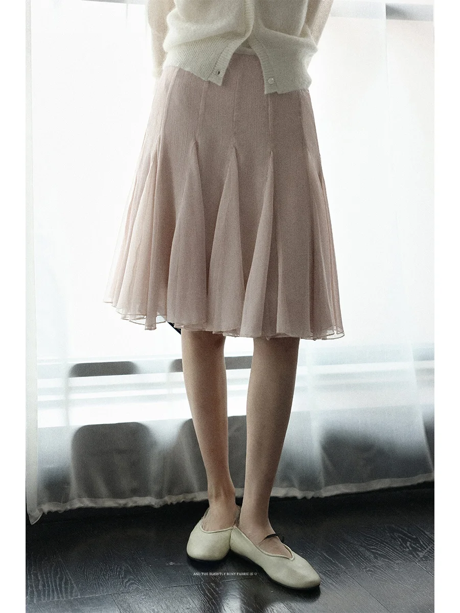 

Lalaglow French Sle High Waist A-Line Skirt Polyester Fiber No Stretch Daily Wear Multi-Piece Splicing Slimming f-length...