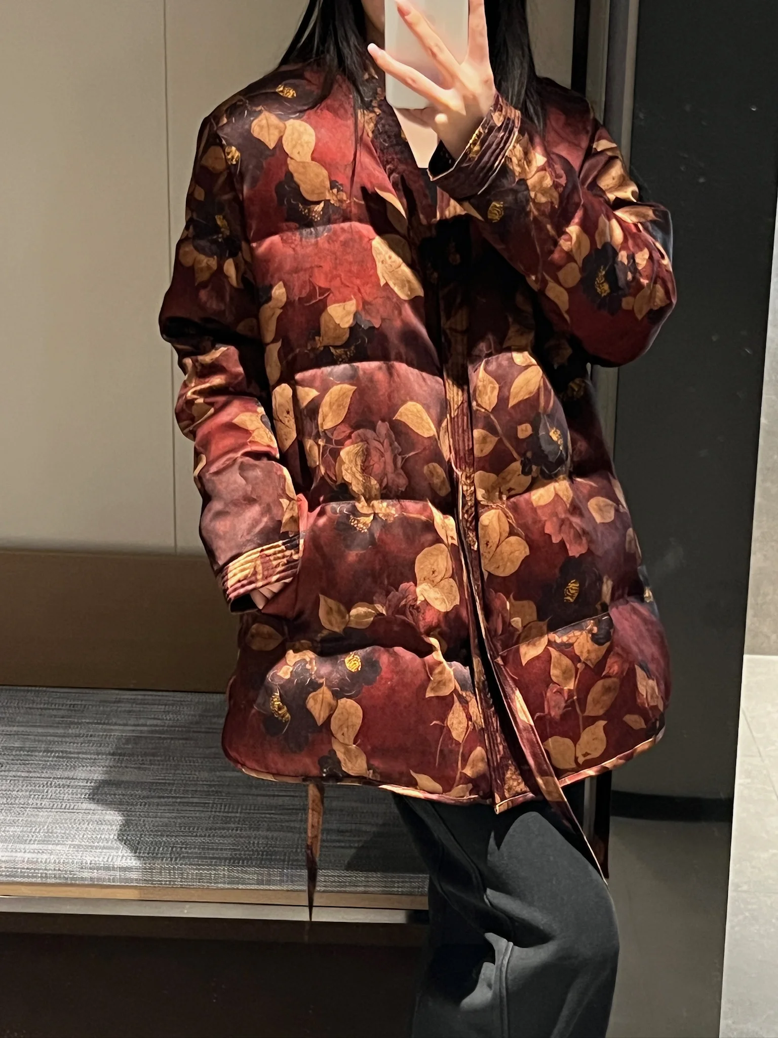 

Tagkita Silk Cloud Cloth 50 Momme Dao Pao down Jaet New Chinese Sle National Trend Women's Outerwear Winter Warm Coat