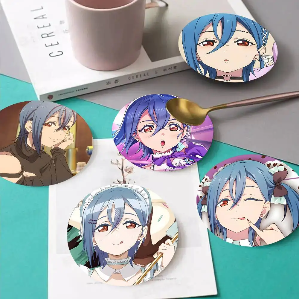 1pc Shiki Wakana Anime characters Wooden Coaster Colour Printing Cup Mat Home Desk Decoration Gifts