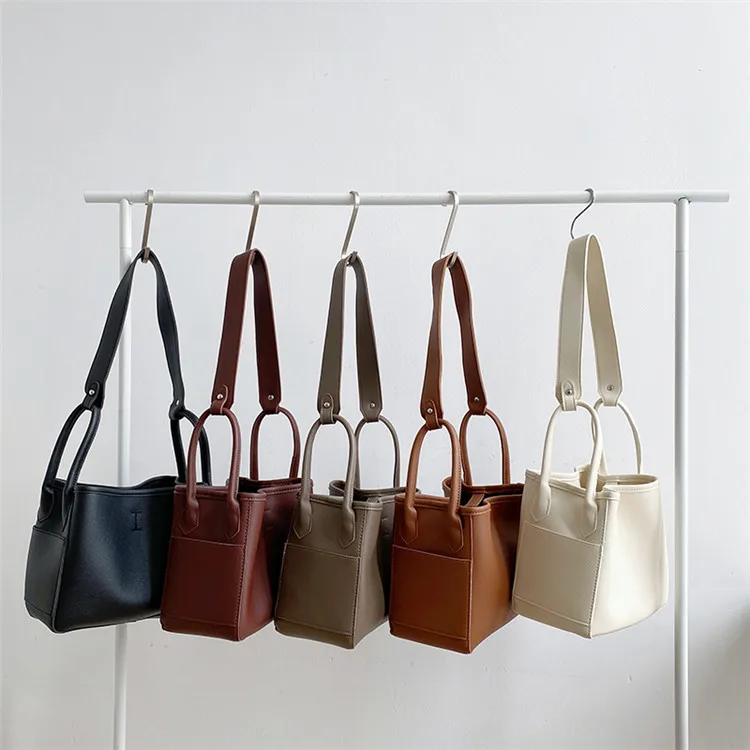 

Korean Version 2024 New Women's Single Shoulder Bag, Large Capacity Bucket Bag, Small Interior Pocket