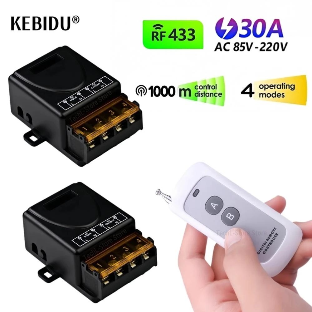 RF 무선 조명 스위치, 릴레이 리시버 및 온 오프 송신기, 리모컨 전구, 가전 DIY, 433mhz, AC 110V, 220V