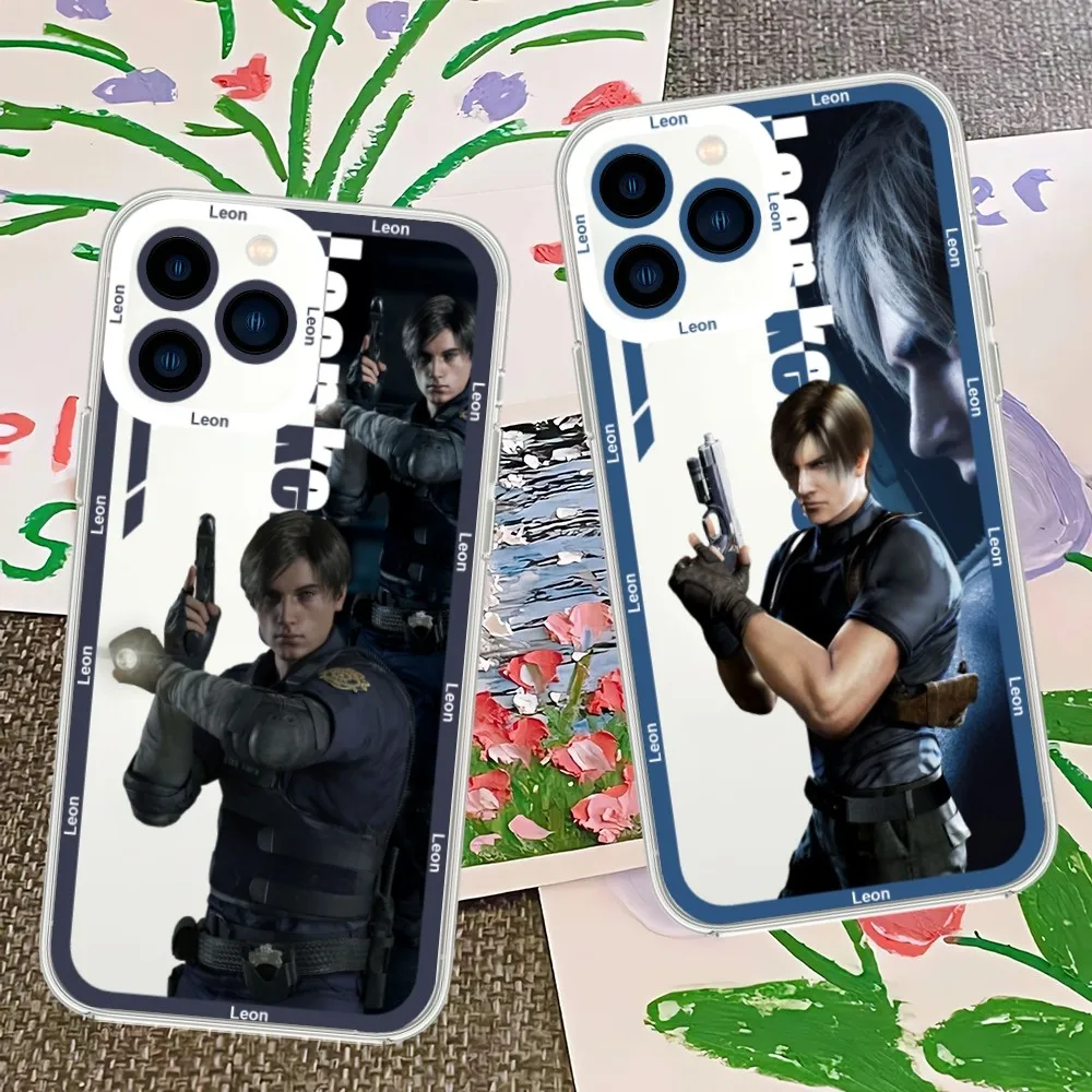 R-Resident Leon kennedy Evil Game Phone Case For Xiaomi Redmi Note 7 8 9 10 11 Pro Max Transparent Border Shell