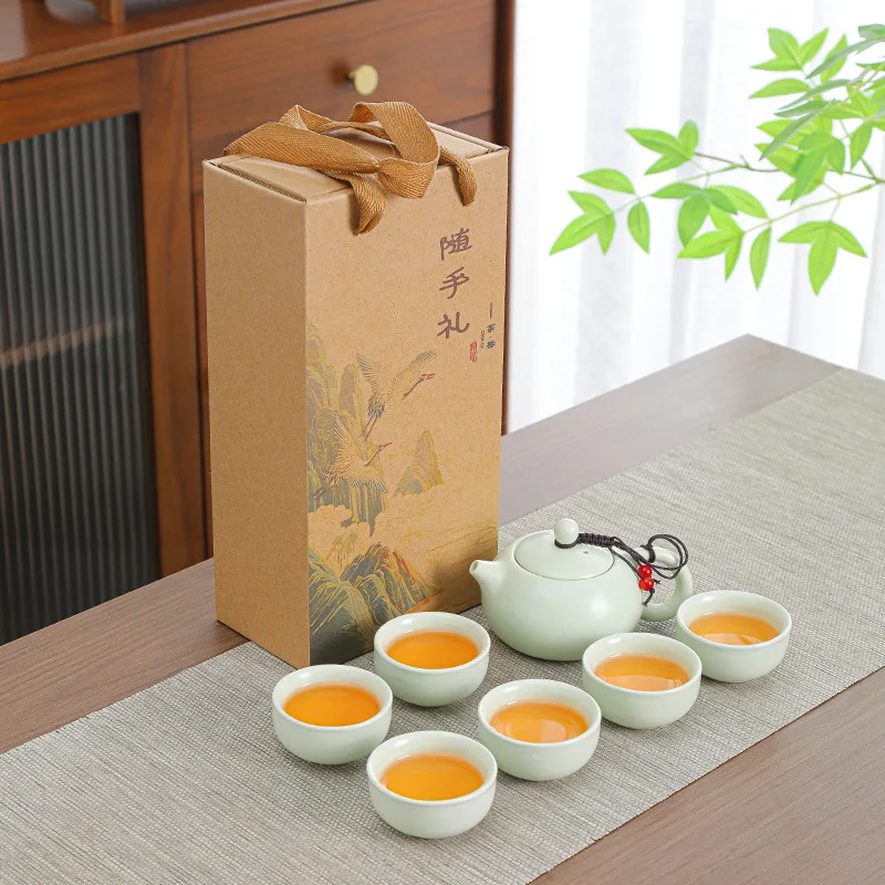 Portable travel Kung Fu tea set, business event companion, Mid-Autumn Festival opening event gift