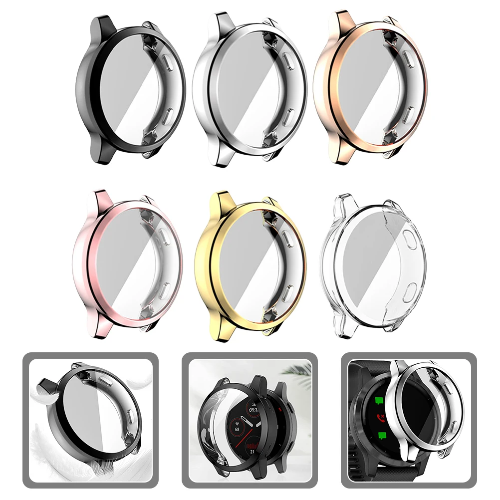 

6pcs Tpu Electroplated Watch Screen Protector Case Anti-Scratch Shockproof Protective Cover For Venu 2S Vat 4S Smartwatch