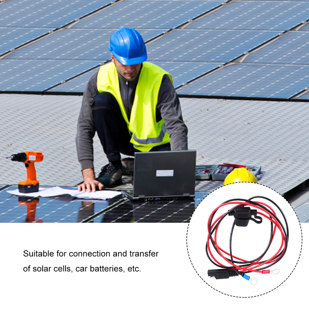 

1Pcs Solar Fuse Sae Terminal Harness Durable Copper Rubber ABS Extension Charge Cable Extension Cable