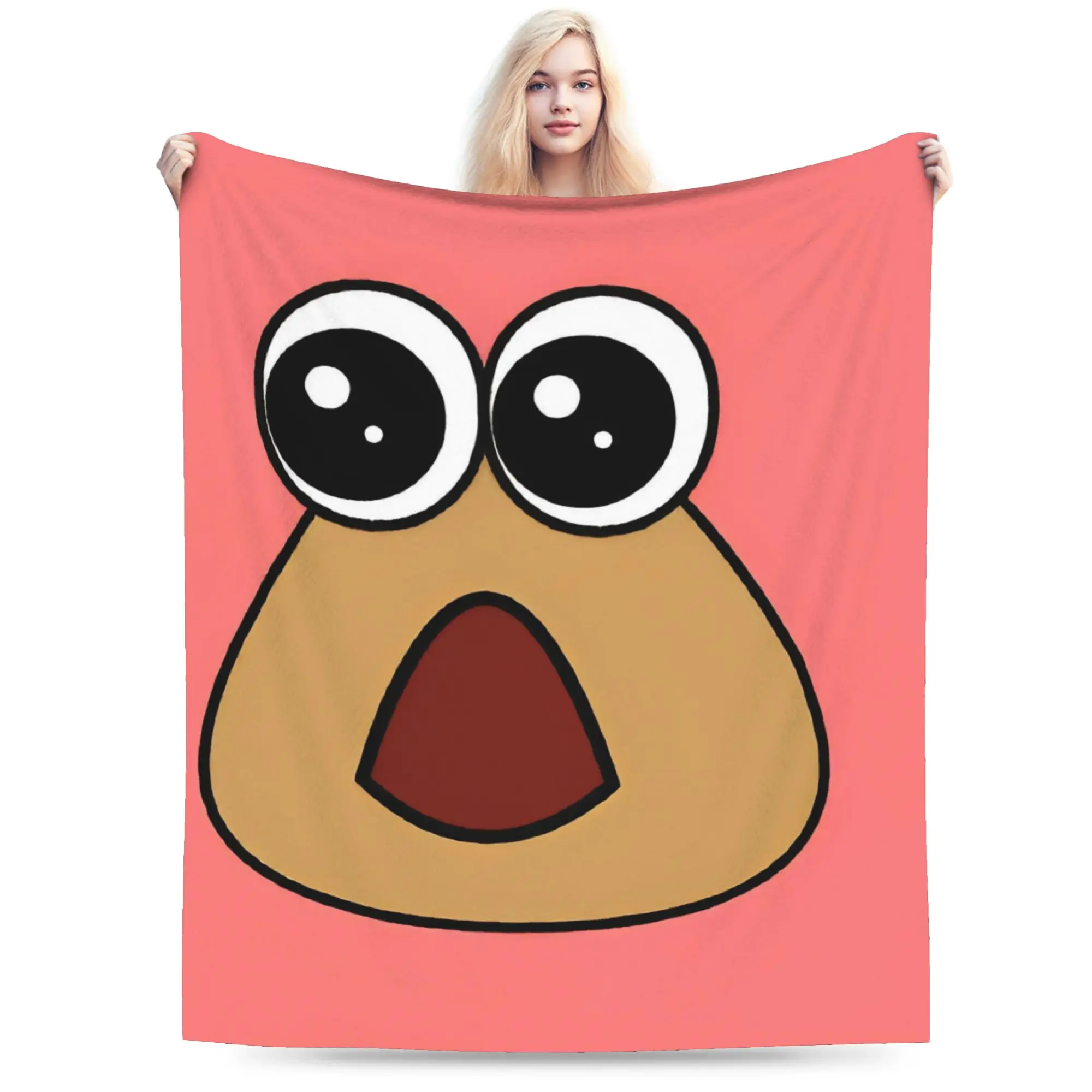 My Pet Alien Pou Blanket Warm Cozy Fluffy  Throw Blankets for Sofa 50x60 Inch Multi-size Quilt