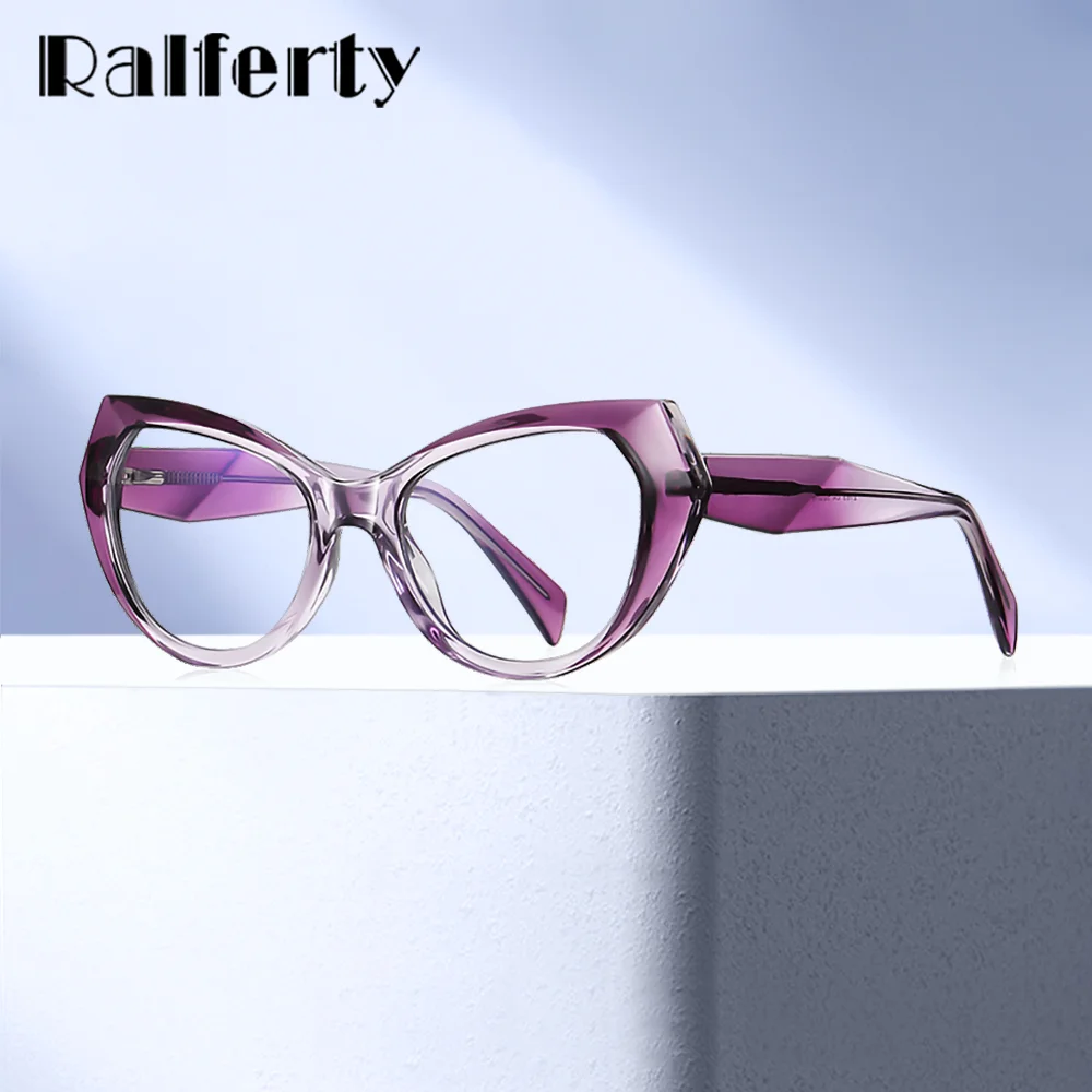 

Ralferty TR90, синие легкие очки, женские фиолетовые очки «кошачий глаз», роскошная оптическая оправа, модные женские прозрачные очки 2025