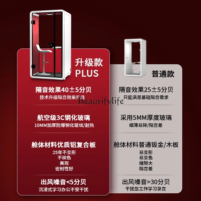 كشك هاتف المكتب، حجرة صامتة، كابينة صغيرة عازلة للصوت، غرفة الدراسة، متحركة #2