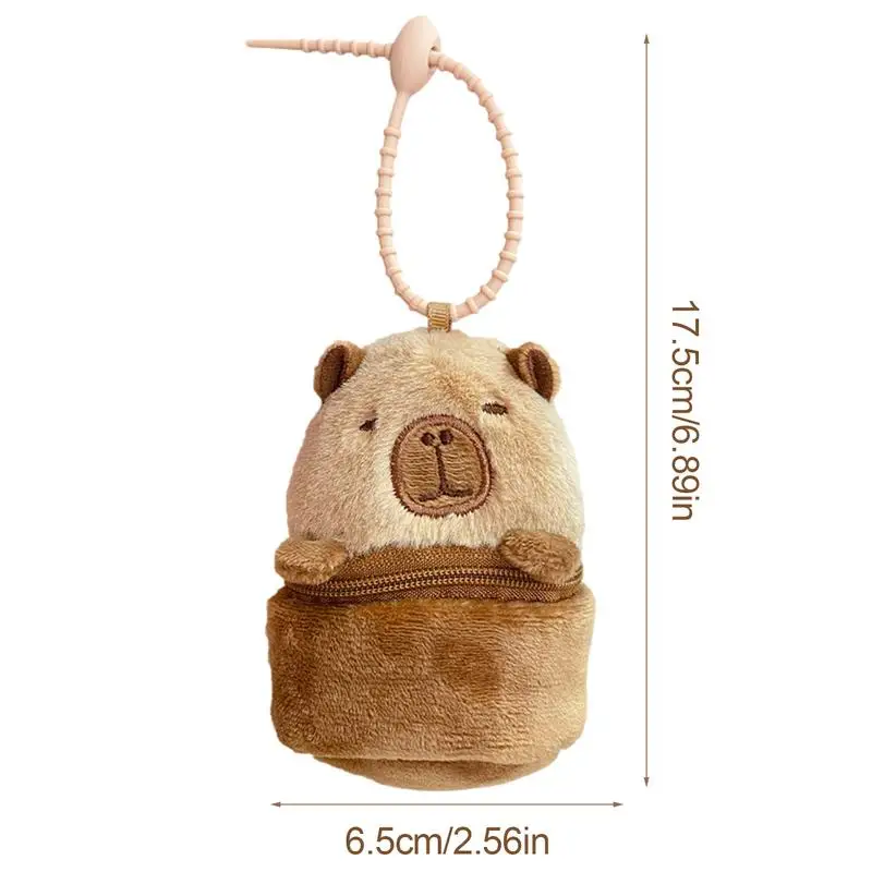 Capybara Coin Wallet Fluffy Animal Pouch Change Purse Plush Capybara WalletStuffed Animals Doll Plush Stress Relief Toy