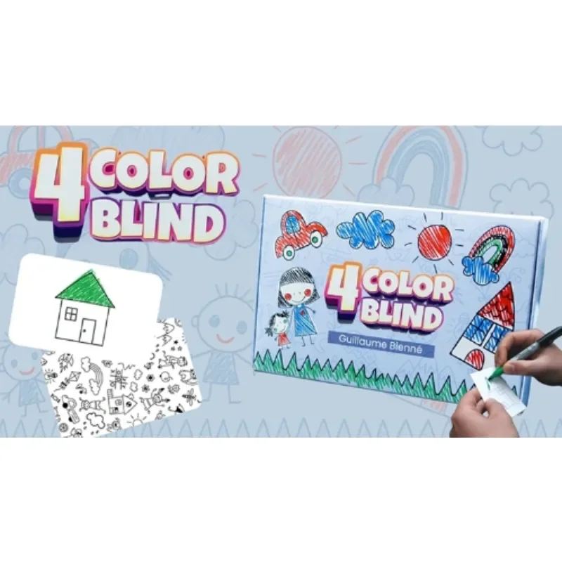 4-color-blind-by-guillaume-bienne-magic-tricks-color-match-mentalism-illusions-close-up-magic-professional-stage-props