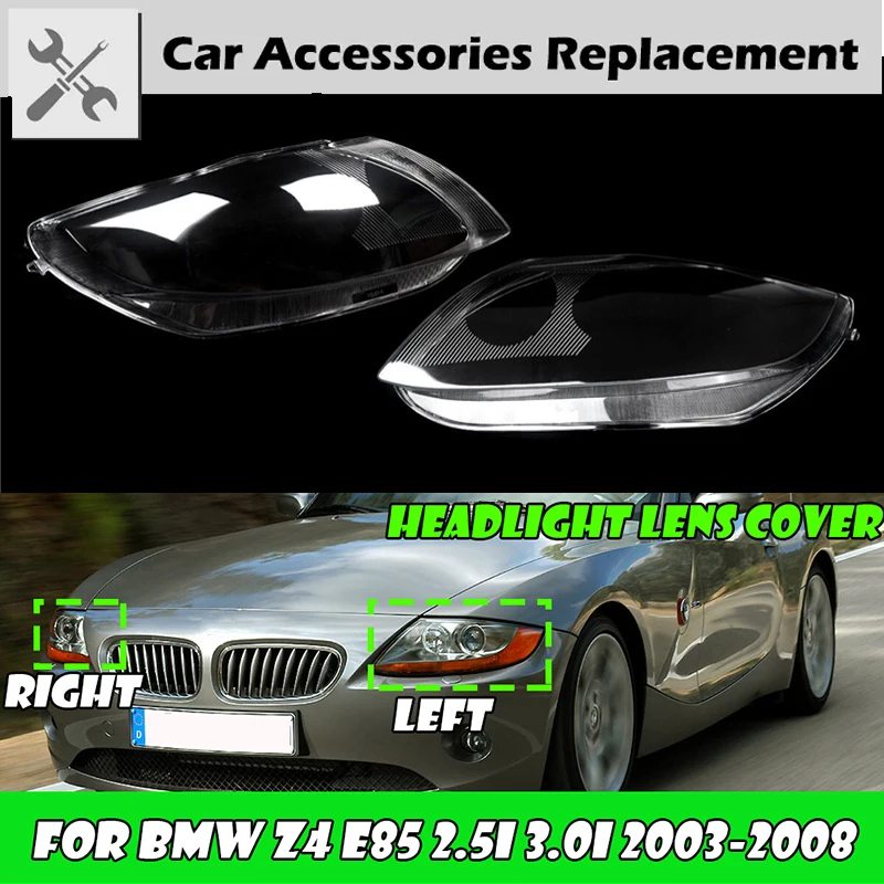 Rhyming Headlight Clear Lens Lampshade Cover Headlamp Shell Covers Fit For BMW Z4 E85 2003-2008 Left+Right Pair