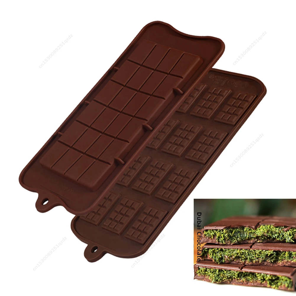 

Large Dubai Chocolate Bar Deep Mold 2Style Deep Silicone Break-Apart Chocolate Mold Nonstick Thick Candy Bar Mold, 1-4 Packs