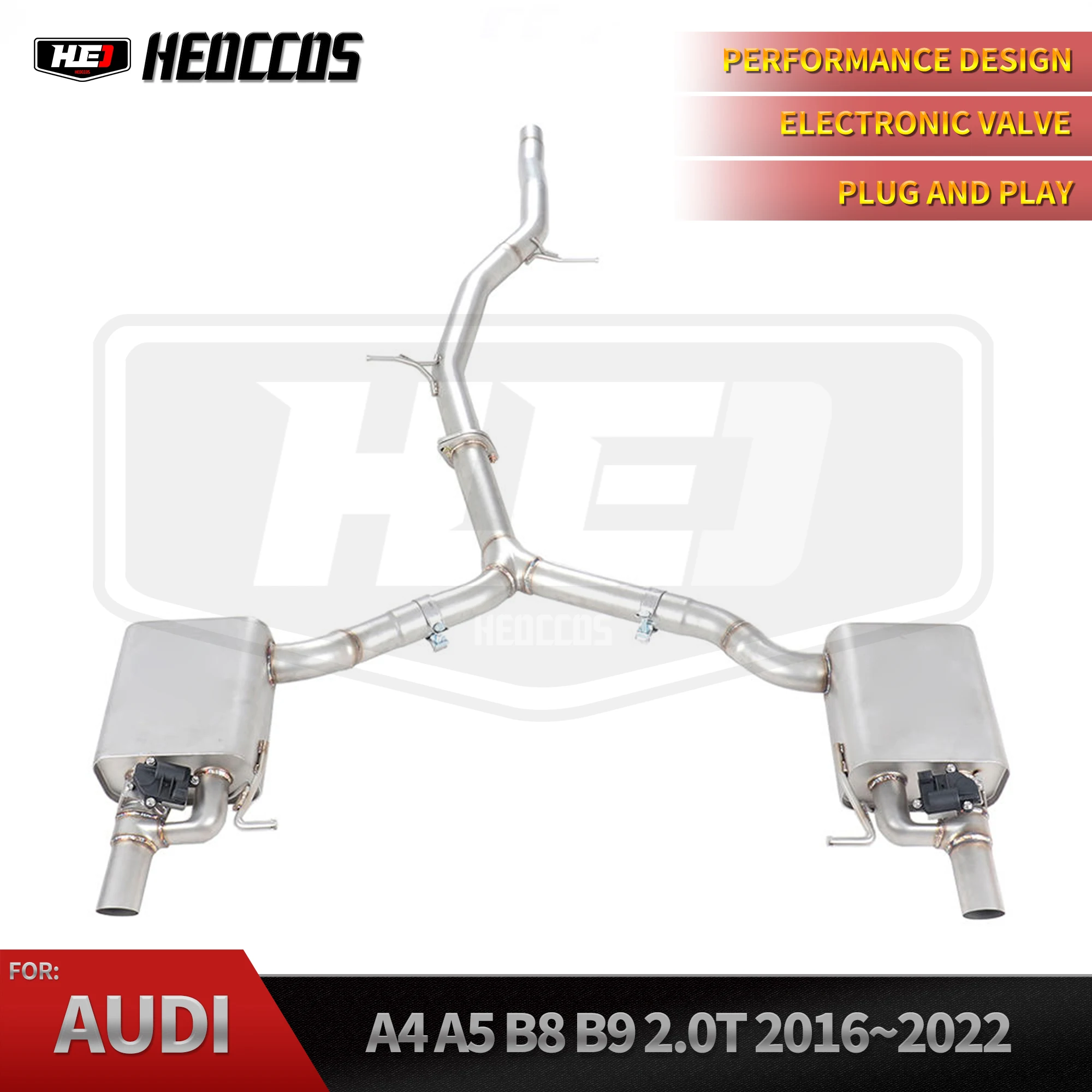 HEO Replacement Catback Muffler Assembly For Audi A4/A5 B8/B9 2.0T 2016‑2023 Four Wheel Drive Stainless Steel Tuning Component