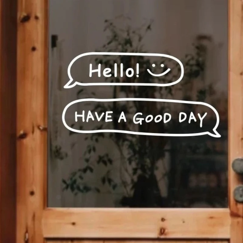 Have A Good Day English Stickers Clothing Beauty Salons Selfies Mirrors Decorative Window Wall Stickers Glass Door Posters