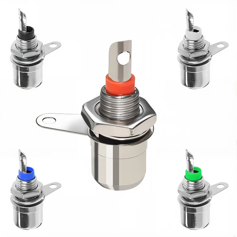 20/100/500PCS RCA Panel Mount Connector RCA Female Socket Adapter RCA  Audio Socket Plug Connector Bulkhead Nickel Plated