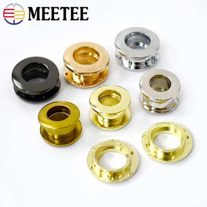 5/10Pcs 9/11/14mm Metal Eyelets Buckle for Bag Chain Perforated Clasp O Ring Screw Eyelet Hook Grommet Stoma Class Accessories