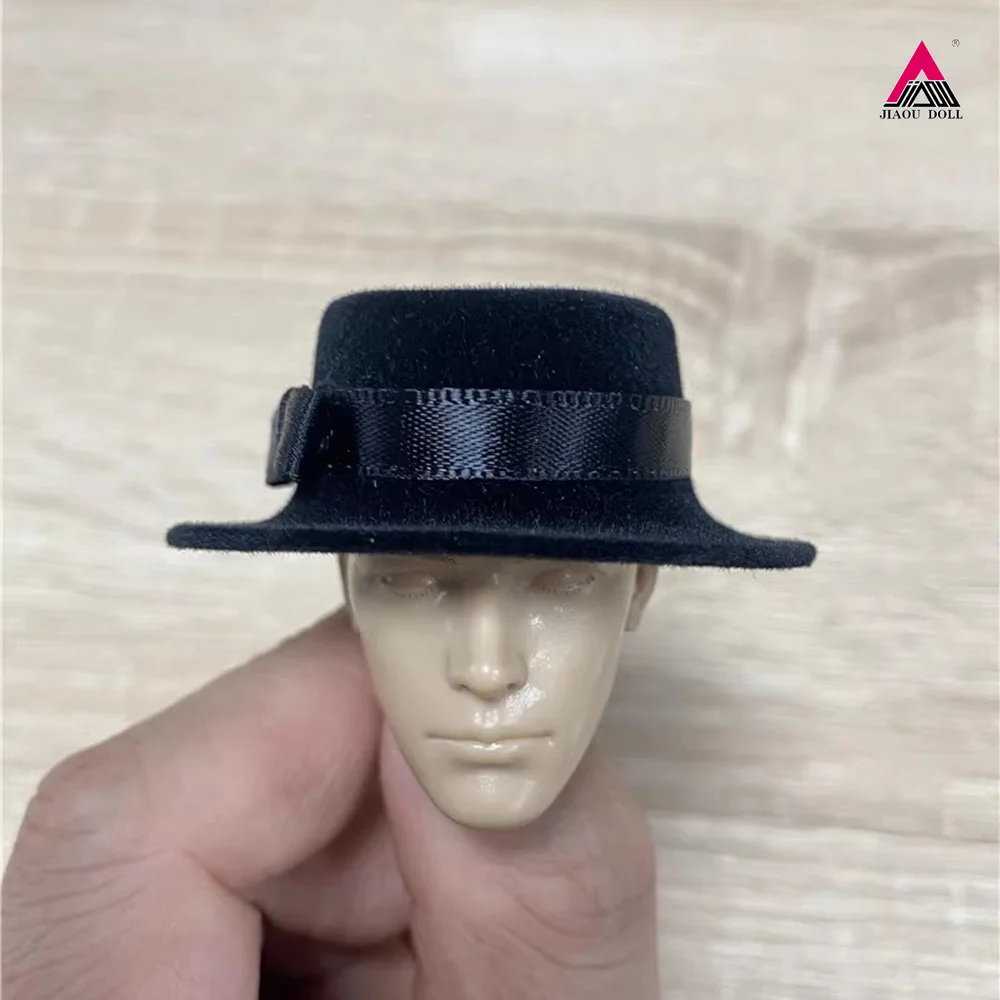 

In Stock 1/6 Scale Retro Black Round Edged Hat Gentleman Cap Model Fit 12'' Male Soldier Action Figure Body Dolls Accessories