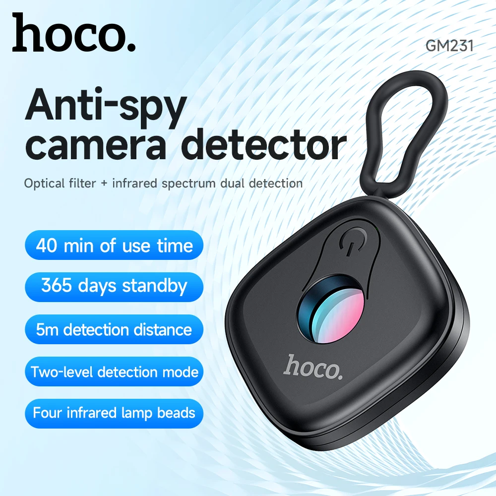 HOCO GM231 Camera Detector for Hidden Camera Portable Pinhole Lens Detect Gadget Anti-Peeping Security Protection Candid Detecto